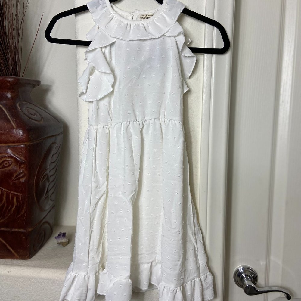 NWOT Besser Bay Girls White Eyelet Sleeveless Dress 7-8